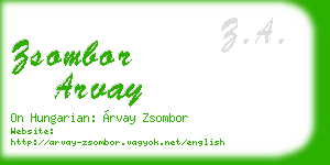 zsombor arvay business card